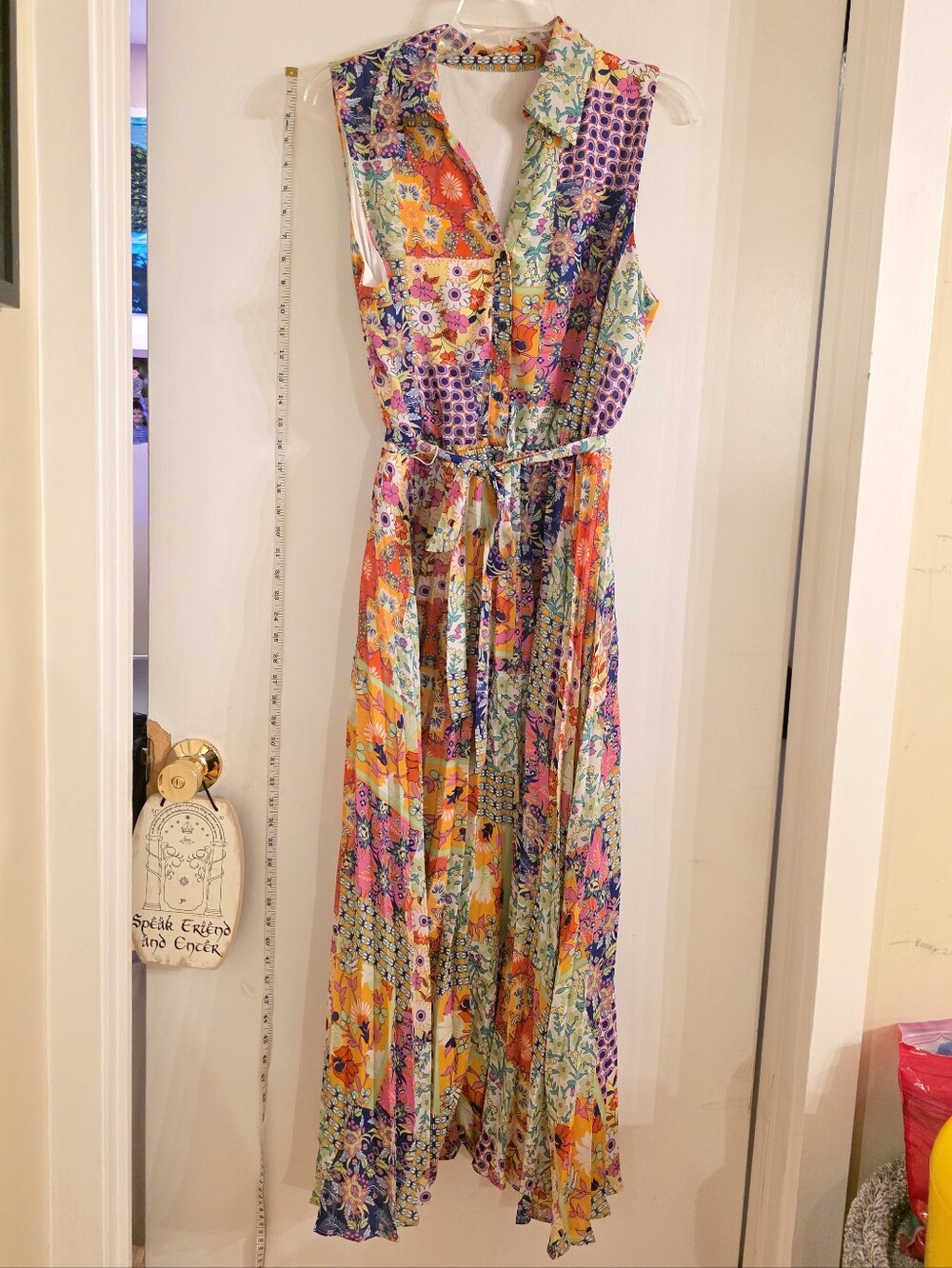 Multicolor Floral Patchwork Sleeveless Maxi Dress
